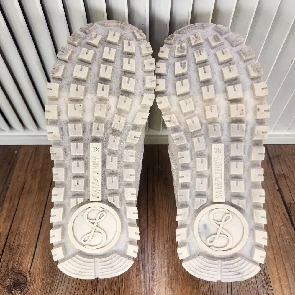 Sam & Libby Randal Lace Up Jogger Womens Size 7.5 M Gray Designer Sneakers Shoes